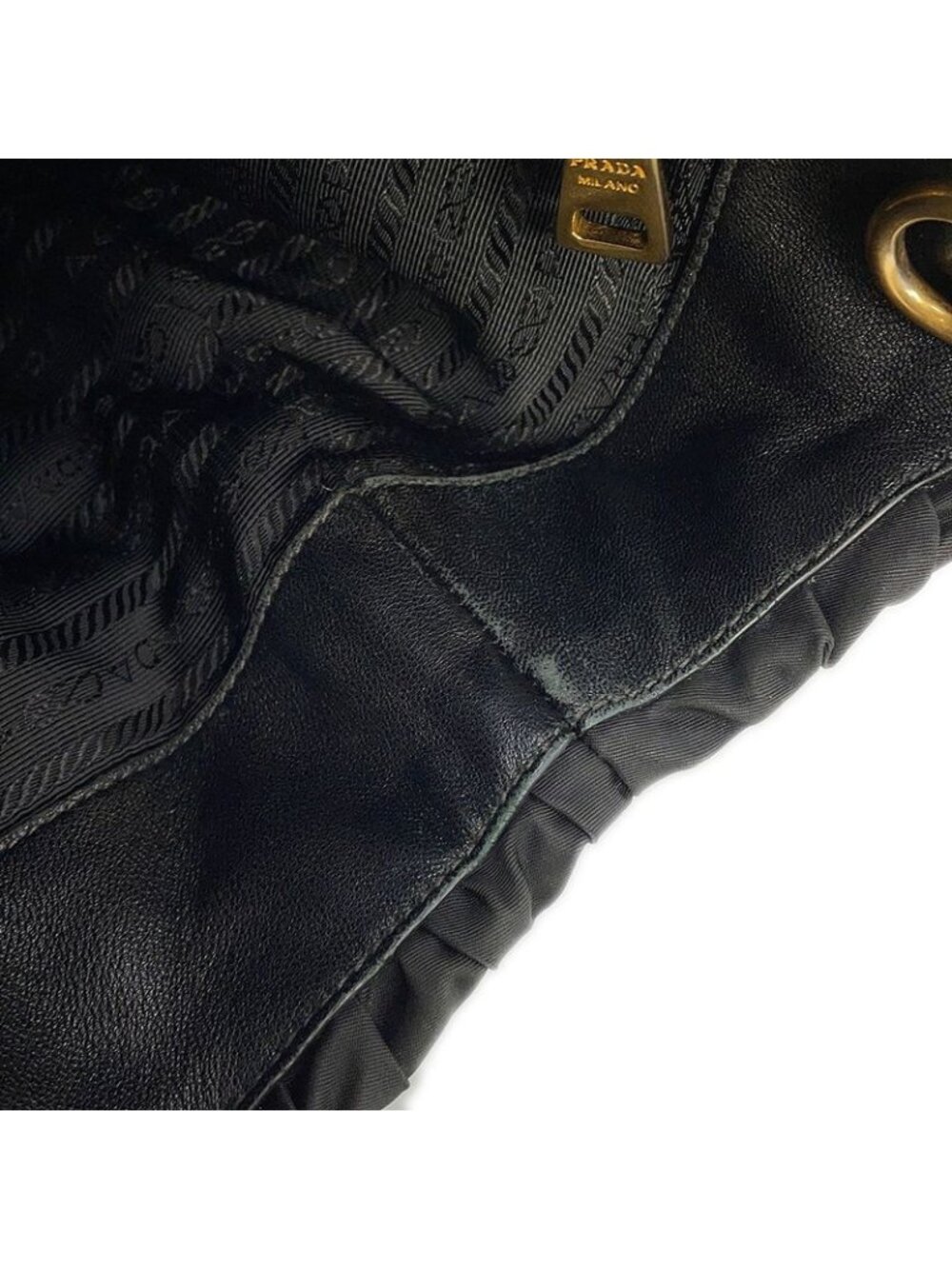 Prada Tote Gathered Nylon 2-Way Black - Picture 10 of 10